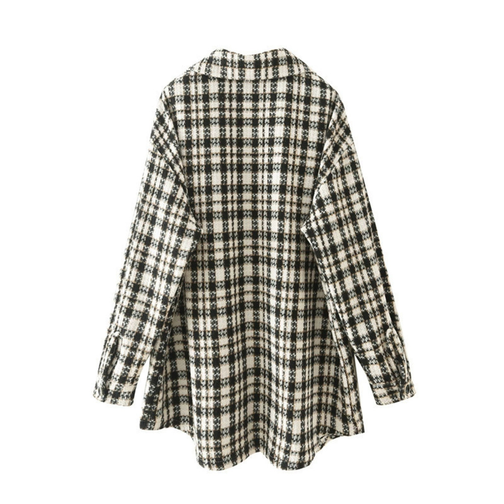 ZARA Casual Oversized Plaid Spring Coat